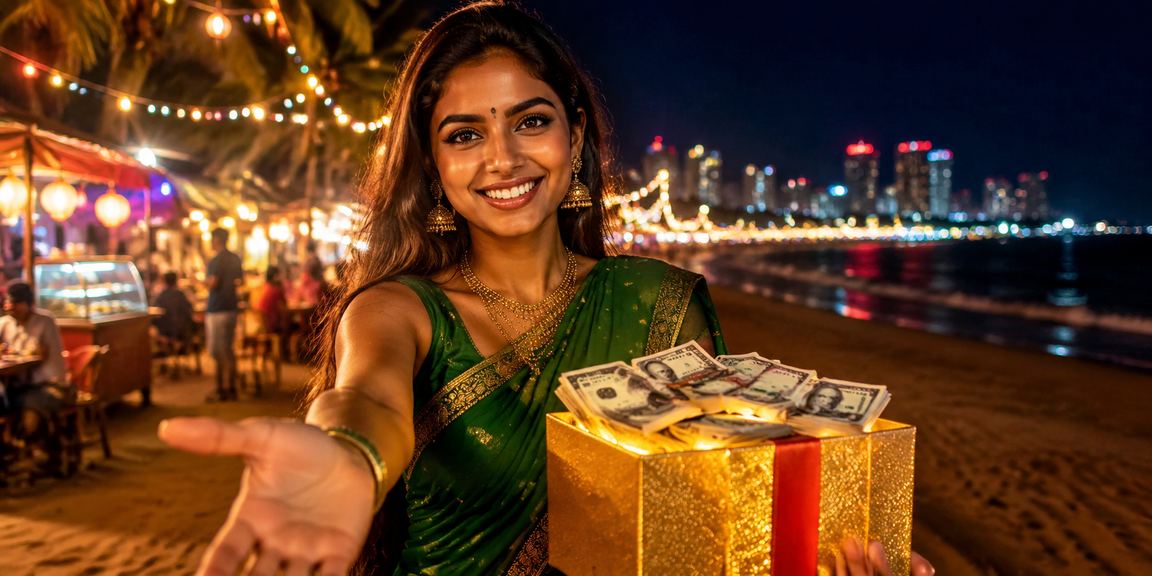 Mobile casino gaming session in India with traditional attire