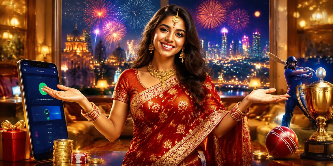 Woman playing vibrant slot games on mobile in India