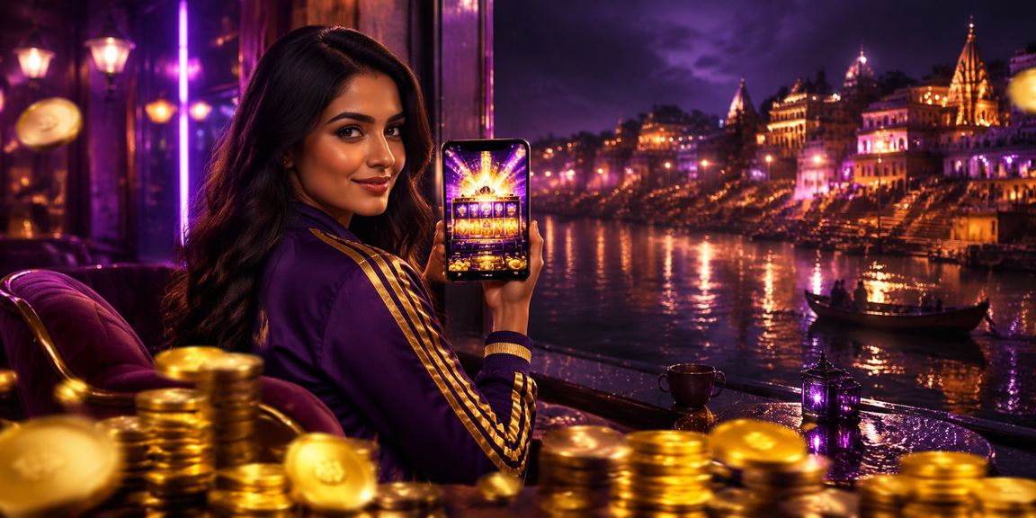 Live casino game interface alongside neon cricket theme in Varanasi